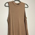 EXPRESS  |Lightweight Tan Ribbed Knit Midi Dress sz Large Photo 2