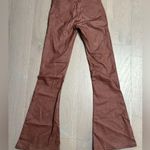 Edikted  Women's Luna Faux Leather Flare Jeans Metallic Brown Sz S Going Out Pant Photo 3