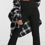 Topshop NWT Black Highwaisted Bengaline Flared Pant With Side Splits Size 12 Photo 0