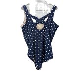Lands' End Navy Dots Slendersuit Carmela One Piece Underwire Swimsuit 20W DDD Photo 4