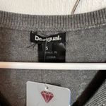 Desigual Embellished V-Neck Sweater Rhinestone Detail Gray Knit Size Small NWT Photo 3