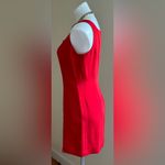 Hugo Buscati NWT Mini beautiful Red Dress SZ 8 100% Silk small split on … Photo 5