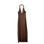 Reformation  Halter Knit Midi Dress Brown Size M Chic Cocktail Event party attire Photo 4