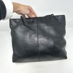 Unbranded Woven Strap Leather Shoulder Tote Bag Black Photo 1