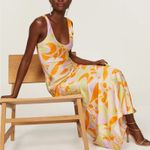 Delfi Collective Donna Multicolor Psychedelic Slip Dress Maxi Size Large Orange Photo 0