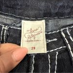 True Religion Dark Wash Bedazzled World Tour Joey Super T Low Rise Jeans Photo 4