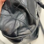 Vintage Patchwork Purse Bag Navy Blue Leather Photo 10