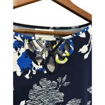 Alfred Dunner Floral‎ Print Dress 3/4 Sleeve Blue White Black Casual Day Out Photo 3