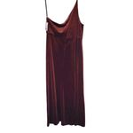 After Six NWT  One Shoulder Spaghetti Strap Velvet Maxi Gown Dress 24 Auburn Moon Photo 13