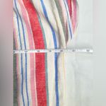 Old Navy Medium Linen Blend Cute White Stripe Beach MIDI Dress Wispy Linen Blend Photo 7