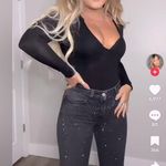 ZARA MID-WAIST ZW THE SLIM JEANS W/RHINESTONES PANT DENIM JEANS BLACK SIZE 8 NEW Photo 3