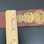 Rare Vintage 50’s GARAY Topgrain Cowhide Brown Leather Roman Coins Belt Size 28 Photo 6