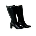kim rogers New  Black Tall Boot Silver Hardware SZ-9 Photo 4
