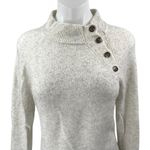 J.Crew Gray Knit Wool Mock Neck Button Long Sleeve Pullover Sweater Top Size XS Photo 2
