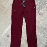 Figs Women's Yola Skinny Scrub Pants Burgundy Red Sz S Photo 0