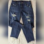 J Brand  Cropped Skinny Leg Jeans in Demented Trouble Destroyed Blue Indigo Sz 26 Photo 3