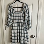 Madewell  Lucie Elbow-Sleeve Smocked Mini Dress in Lebaum Plaid Size Medium Photo 8