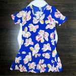 A New Day  Blue Floral Short Sleeve Ruffle Hem Dress Photo 0
