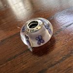 Pandora Authentic Butterfly Murano Glass Charm Jewelry 925 ALE Silver Photo 1