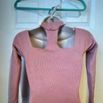 Ambiance Dusty Rose Pink Knit Sweater Dress 3/4 Sleeves Choker Neck NWT Photo 4