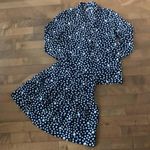 Vintage Studio by Michelle Stuart navy white Polkadot jacket & skirt size medium Blue Photo 9