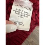 Chicwish  Knit your Love Cardigan chunky Sweater Crimson Red Wool Blend Med Photo 4