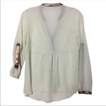 Mustard Seed  semi sheer copper trim blouse size S Photo 67