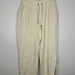 Aday Oat Perfect Walk High Rise Terry Tencel Cotton Lounge Jogger Sz L White Size L Photo 3