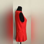 Talbots - Women’s Orange Crew Neck Peplum‎ Sleeveless Stretch blouse size Medium Photo 2