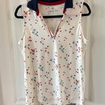 Tuckernuck Athletic Floral Blouse Size Medium Color White Red Blue Photo 0
