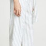 Madewell  Blue and White Striped Linen
Paperbag Cropped Pants Size Medium Photo 0