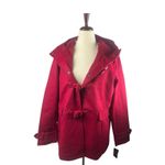 Pendleton  Wool Red Peacoat Toggle Coat New With Tags XXL Striped Interior Hooded Photo 1