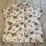 Dress Barn Vintage 90s Floral Button Up Top Women’s Size L Short Sleeves Tropical Cottage Photo 0