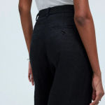 Madewell  Black The Petite Harlow Wide-Leg Pant in 100% Linen Size 2P Photo 4