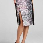 BCBGMAXAZRIA Sexy BCBGMaxaxria Grayce Black/Multicolor Panel Slit Pencil Skirt Size 8 Photo 0
