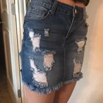 Wax Jean Los Angeles Ripped Denim Skirt Photo 2