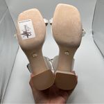 Badgley Mischka  Calida Satin Block Heels with Pearled Vamp size 9 white silk Photo 8