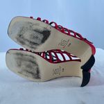 Sam & Libby Vintage  Square Toe Strappy Heeled‎ Sandals in Red Size 6.5 Photo 4