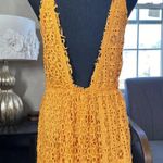 BHLDN x Free People Robinne Crochet Lace Maxi Dress Boho Yellow Orange Size M Photo 6
