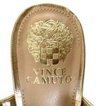 Vince Camuto Aslee Gold Metallic Two-Strap Square Toe Heeled 7 Dress Sandals Photo 6