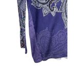 Chico's  Women's Sweater Paisley Thin Knit‎ Gem Beaded Long Cardigan Purple Sz. 1 Photo 2