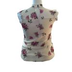 No Boundaries Women Tank Top Cream Floral Ruffled High Neck Lace Size L Photo 2