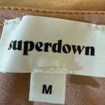 superdown Corine Nude Pink Twist Front Short Sleeve Plunge V-Neck Bodysuit Top M Photo 3