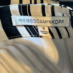 Rebecca Minkoff  Striped Silk A Line‎ Mini Skirt Size 2 Black White Photo 3