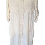 Cloth & Stone Women's Beige Shirt Dress M Knee Length 3/4 Sleeve Tan Size M Photo 0