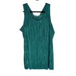 Susan Graver Pleated Metallic Teal V-Neck Tank Top Women 2X Plus Size Photo 6