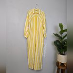 OU. La Medina Sun Striped Dress Yellow Size L Photo 2