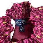 Pink and Gold Chiffon Smocked Neck Long Sleeve Midi Dress Size M Photo 5