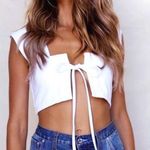 Mura White Tie Crop Top Photo 0