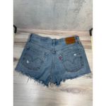 Levi's 501 Premium Womens 27 Distressed Denim Shorts Button Fly Light Wash Raw Photo 4